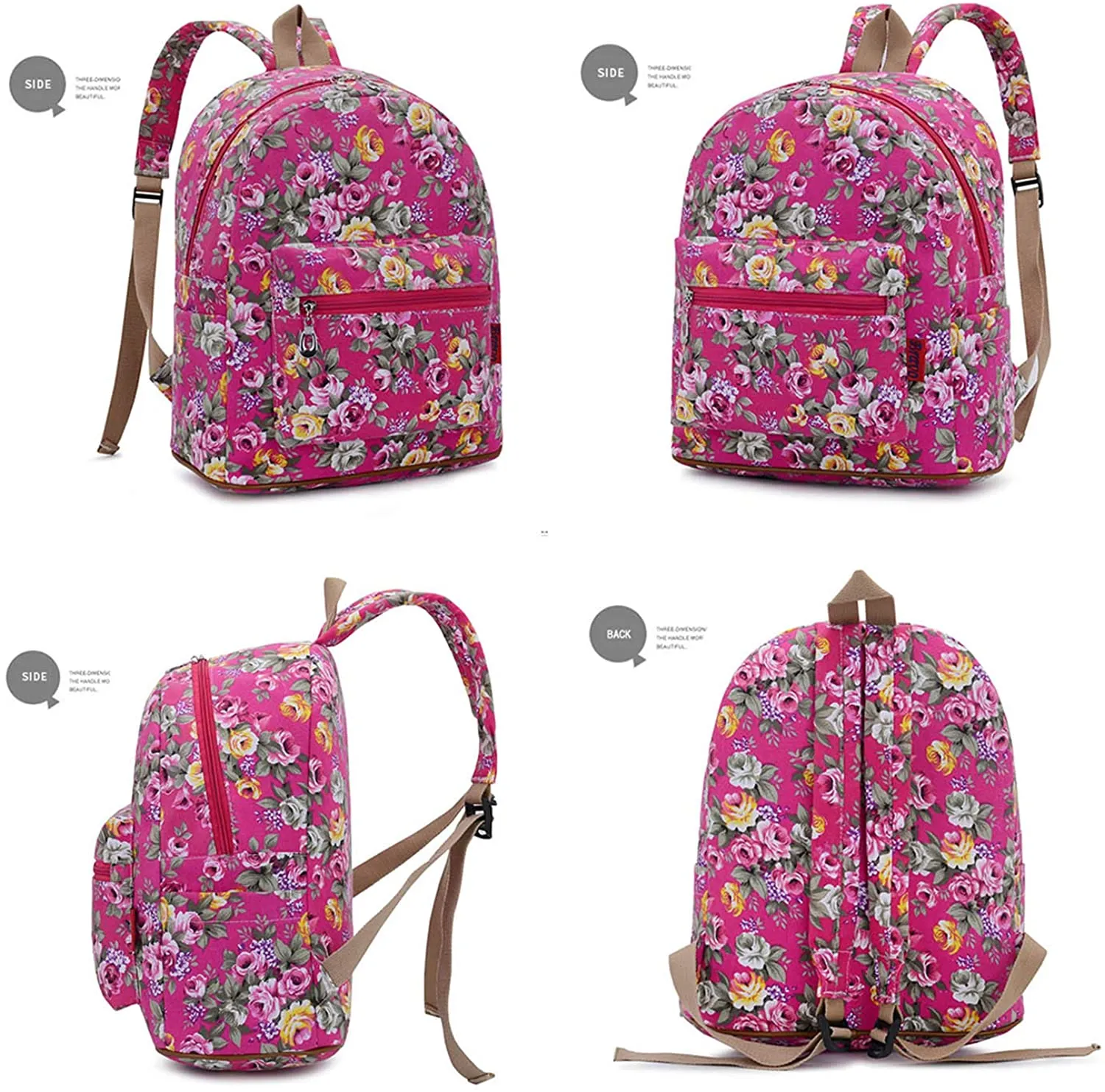 Bravo Floral (14 Inch) School Backpack - Floral Red