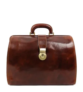 Brown Large Leather Doctor Bag for Women - Mrs Dalloway