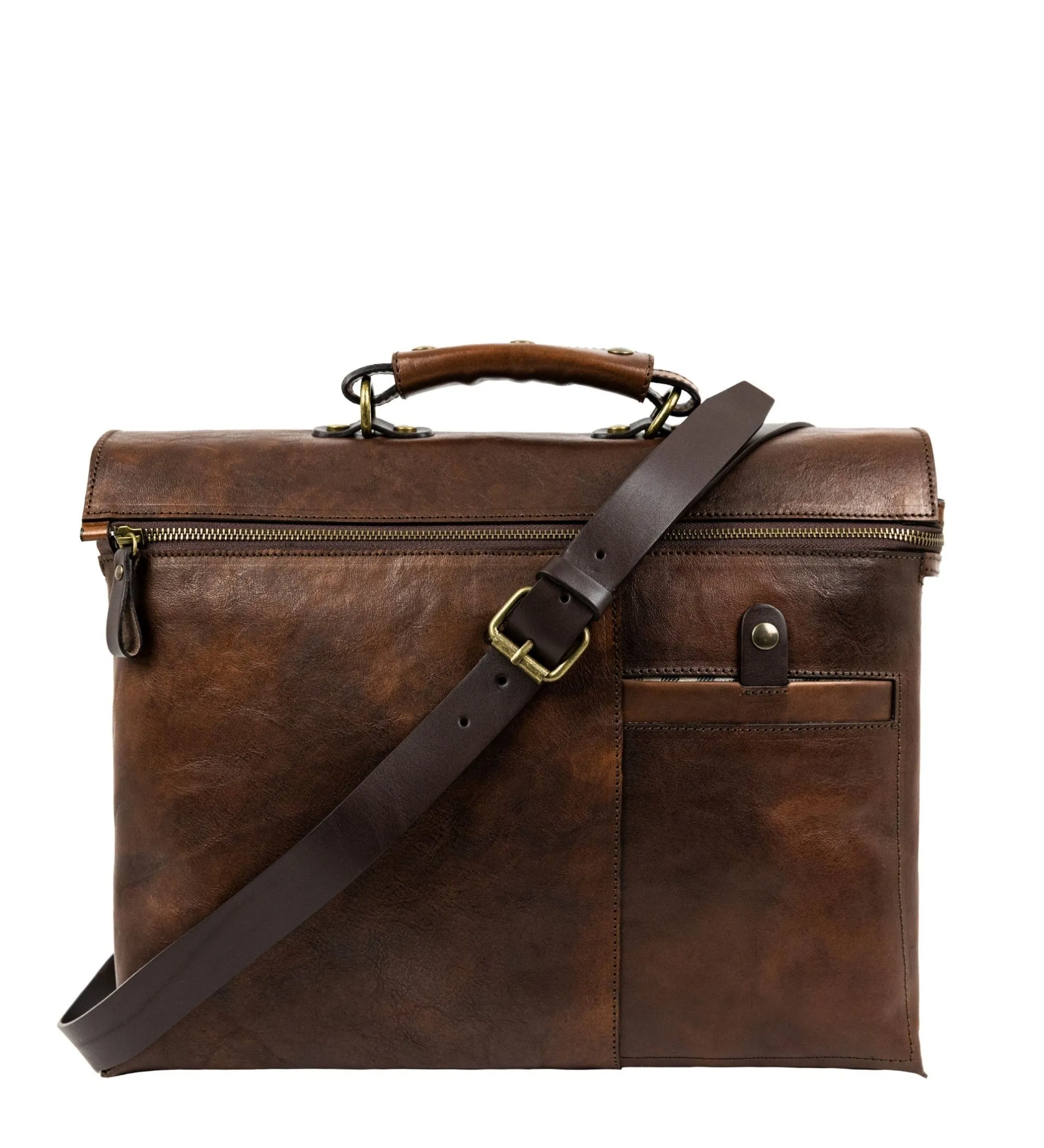 Brown Leather Briefcase Laptop Bag for Women - From Here to Eternity