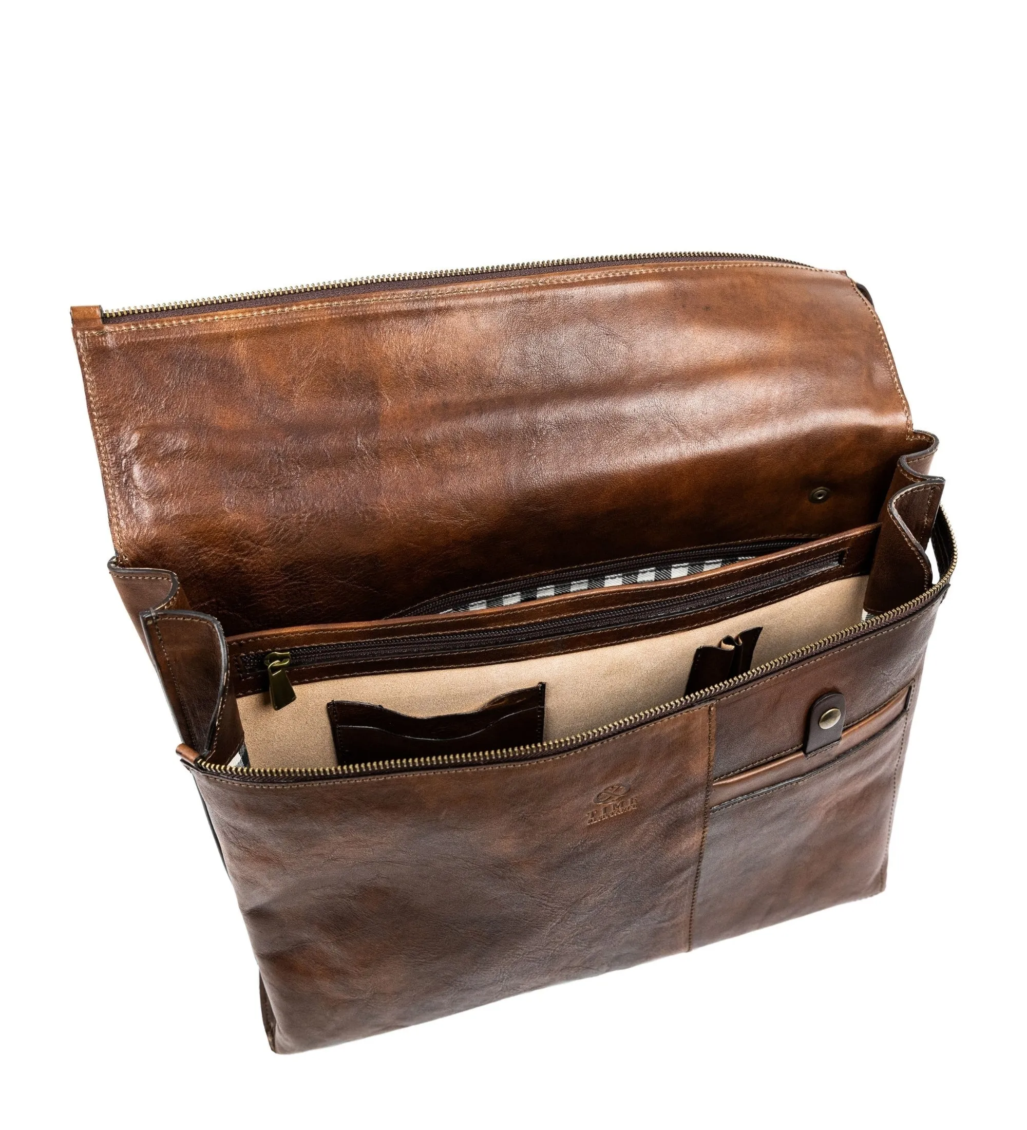 Brown Leather Briefcase Laptop Bag for Women - From Here to Eternity