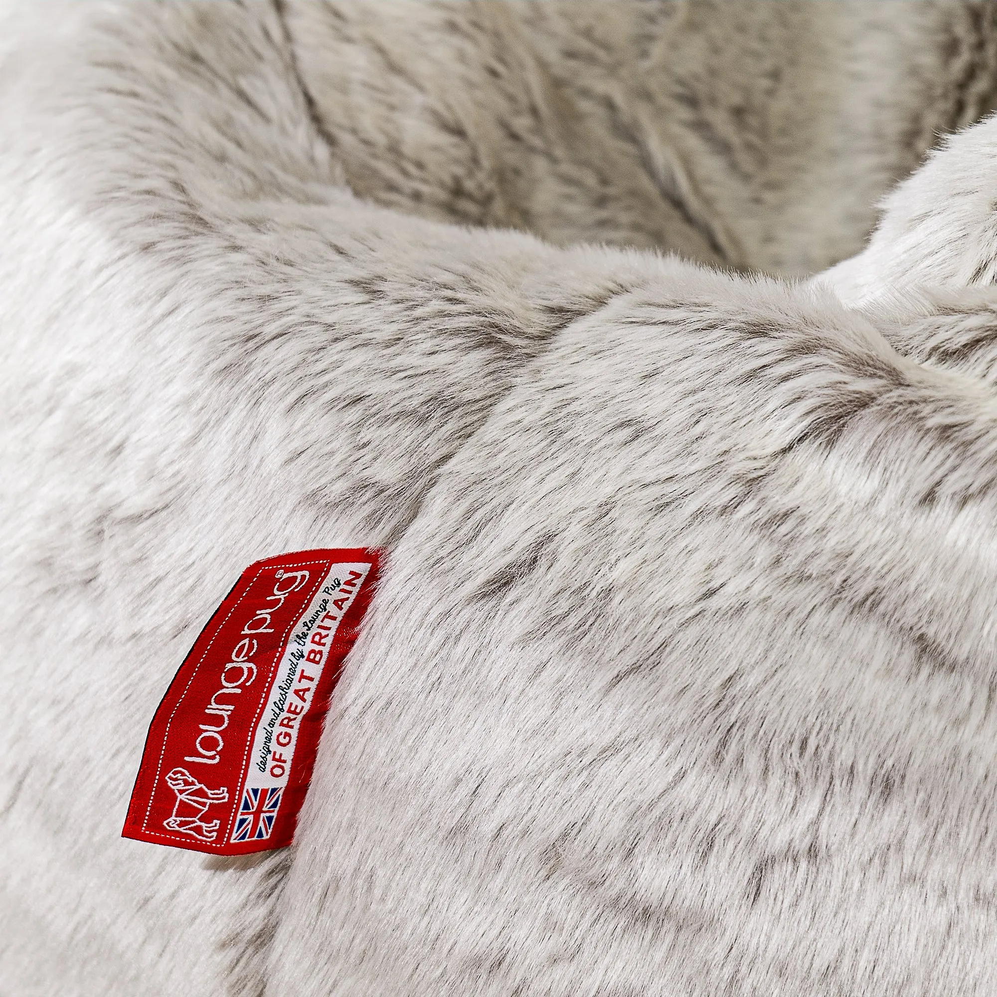 Bubble Sofa Bean Bag - Fluffy Faux Fur Rabbit Light Grey