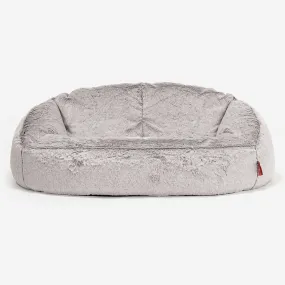 Bubble Sofa Bean Bag - Fluffy Faux Fur Rabbit Light Grey