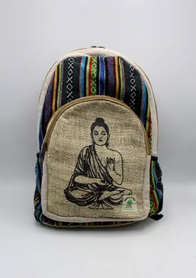 Buddha Printed Cotton Mixed Hemp Backpack