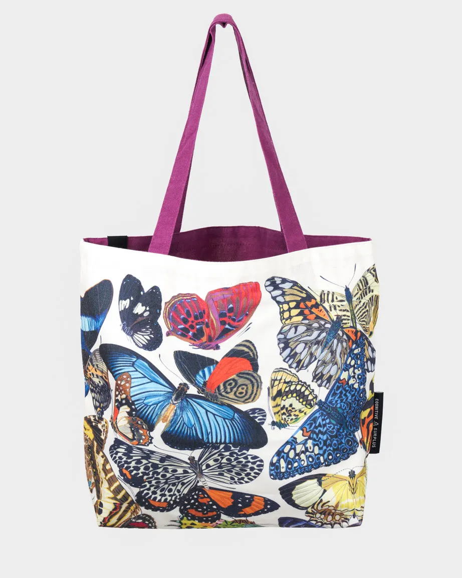 Butterflies Canvas Shoulder Tote