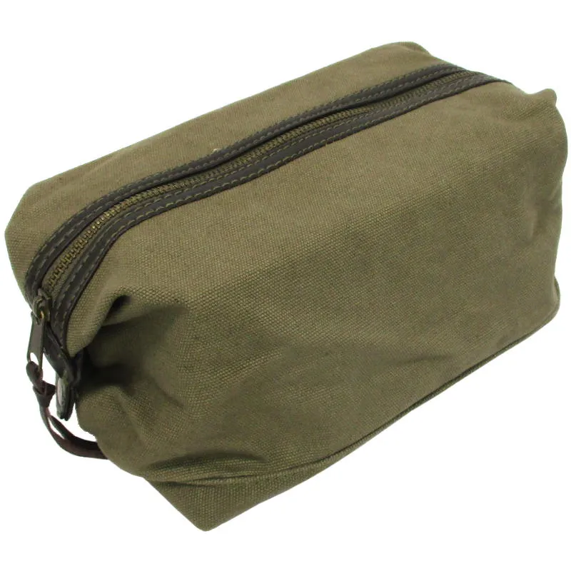 Canvas & Leather Toiletry Bag