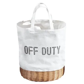 Canvas & Wicker Picnic Bag