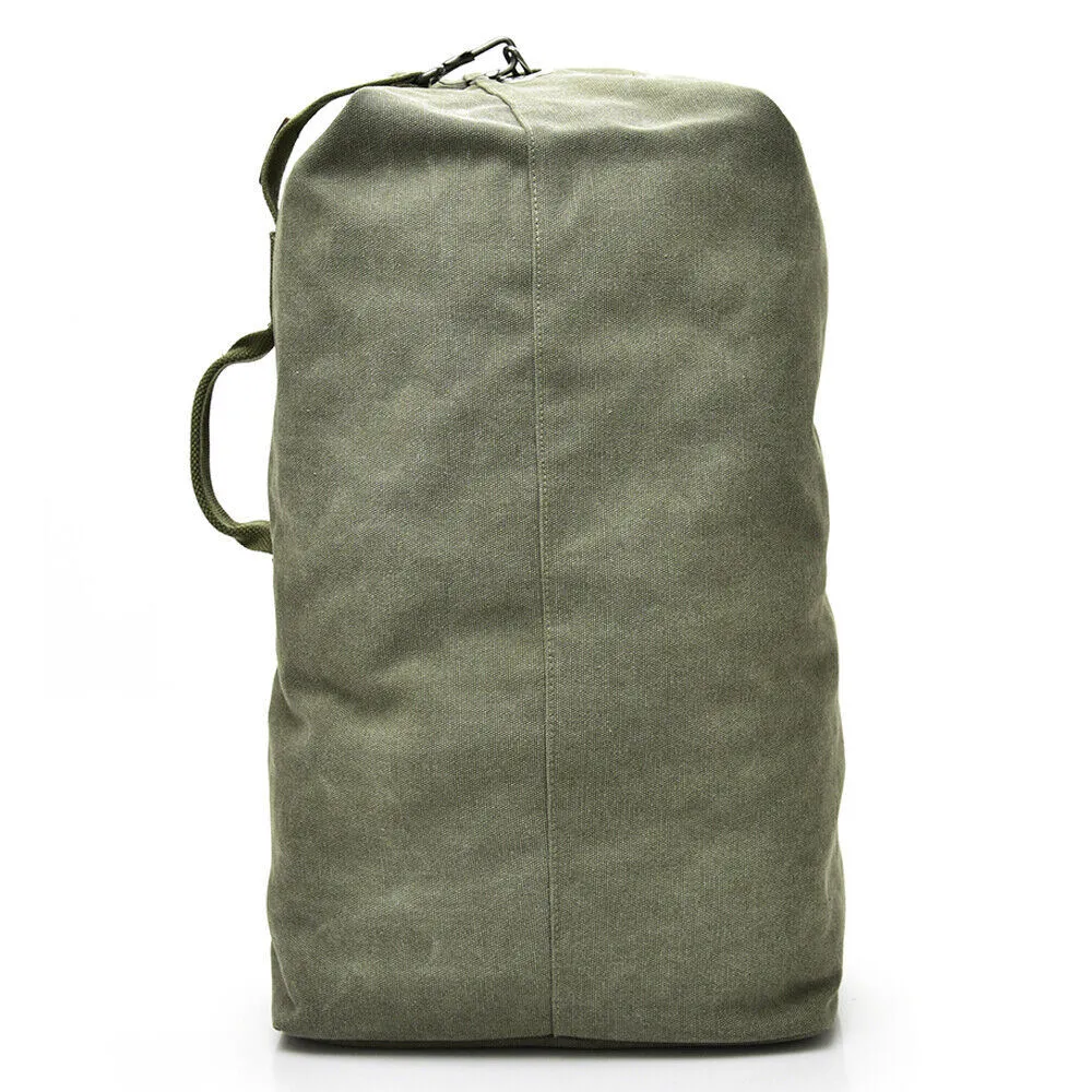 Canvas Rucksack Hiking Travel Duffle Military Bag