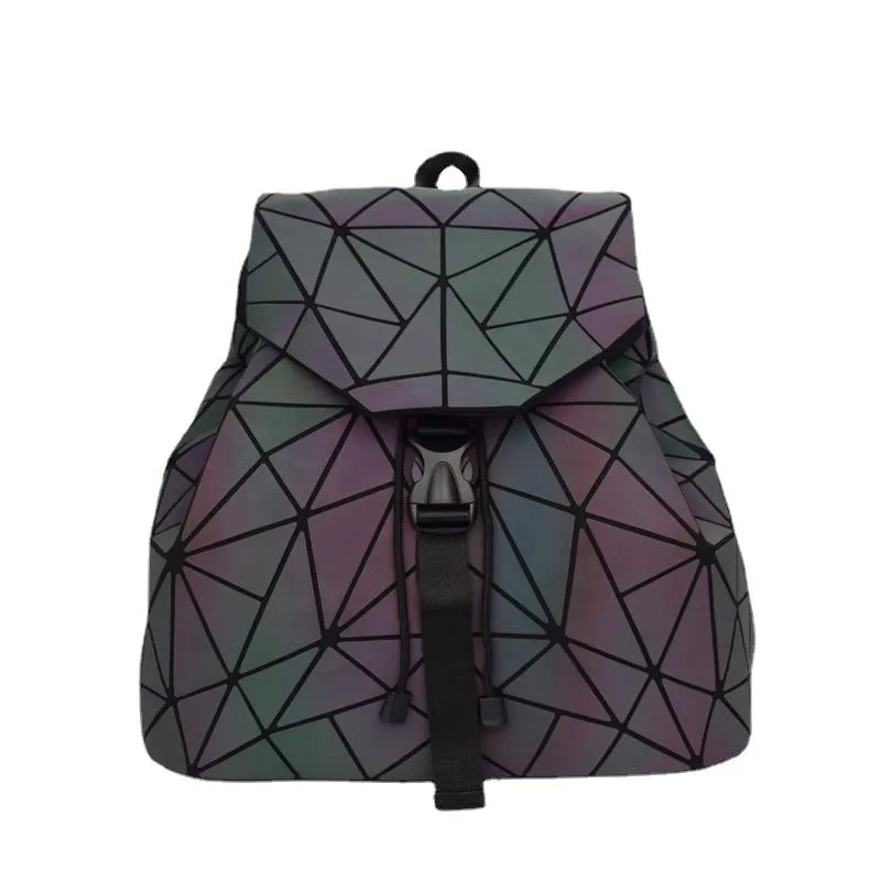 Casual Fashion Women's Backpack With Luminous Geometric Pattern For School