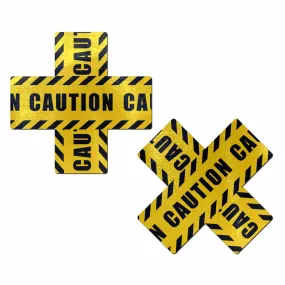 Caution Tape x   Pasties - Yellow/Blk