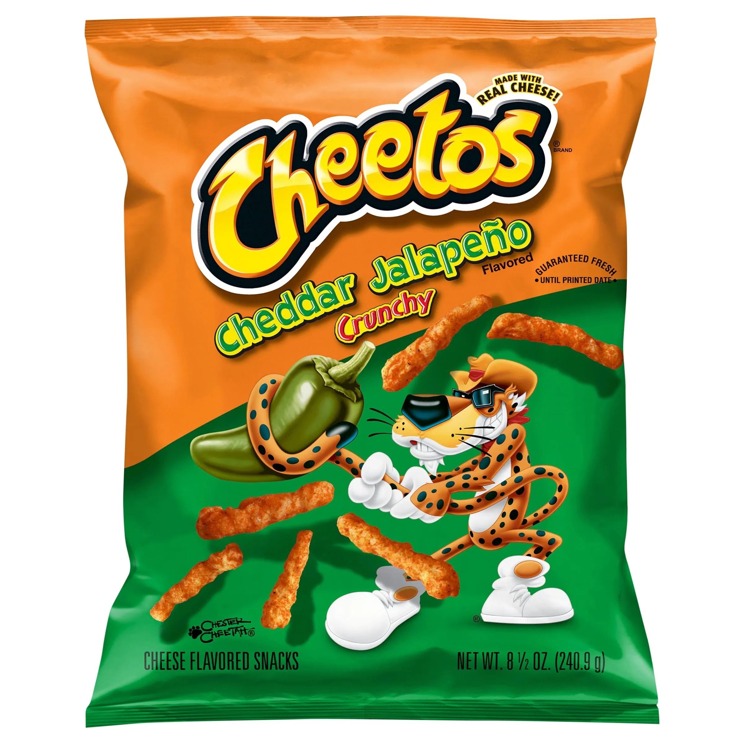 Cheetos Crunchy Cheddar Jalapeno Cheese Puff Chips, 8.5oz Bag