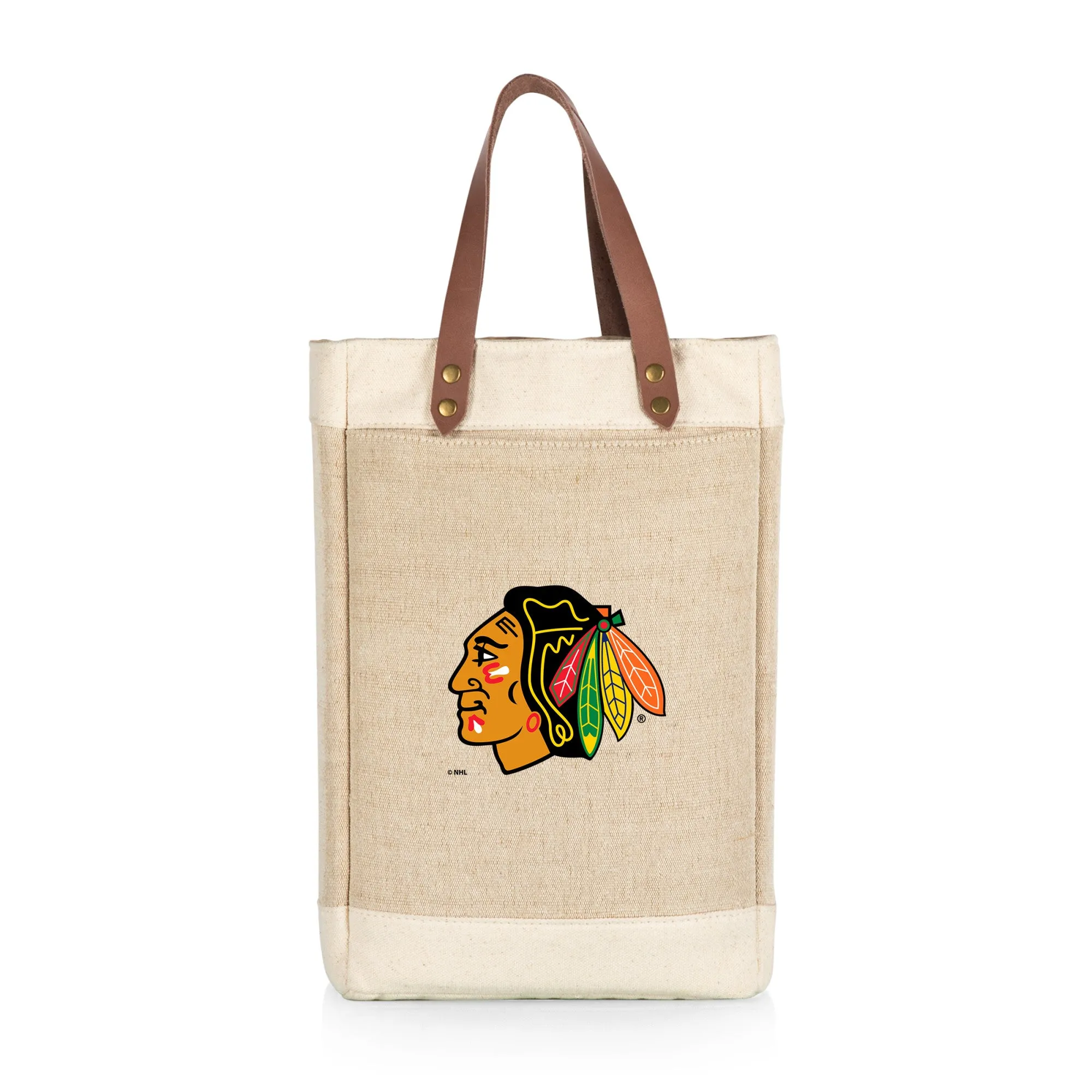 Chicago Blackhawks - Pinot Jute 2 Bottle Insulated Wine Bag