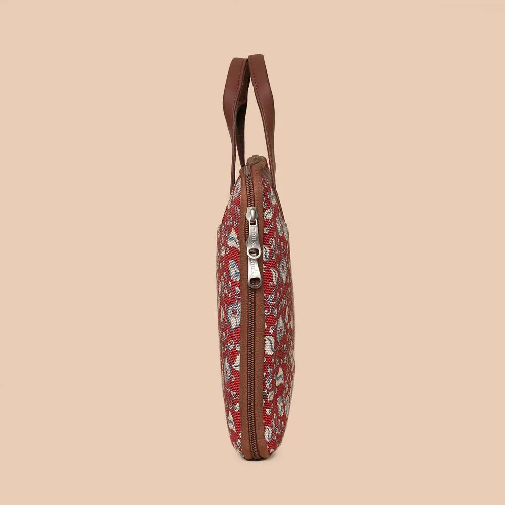 Chittoor Red Kalamkari L-Zippered Laptop Sleeve