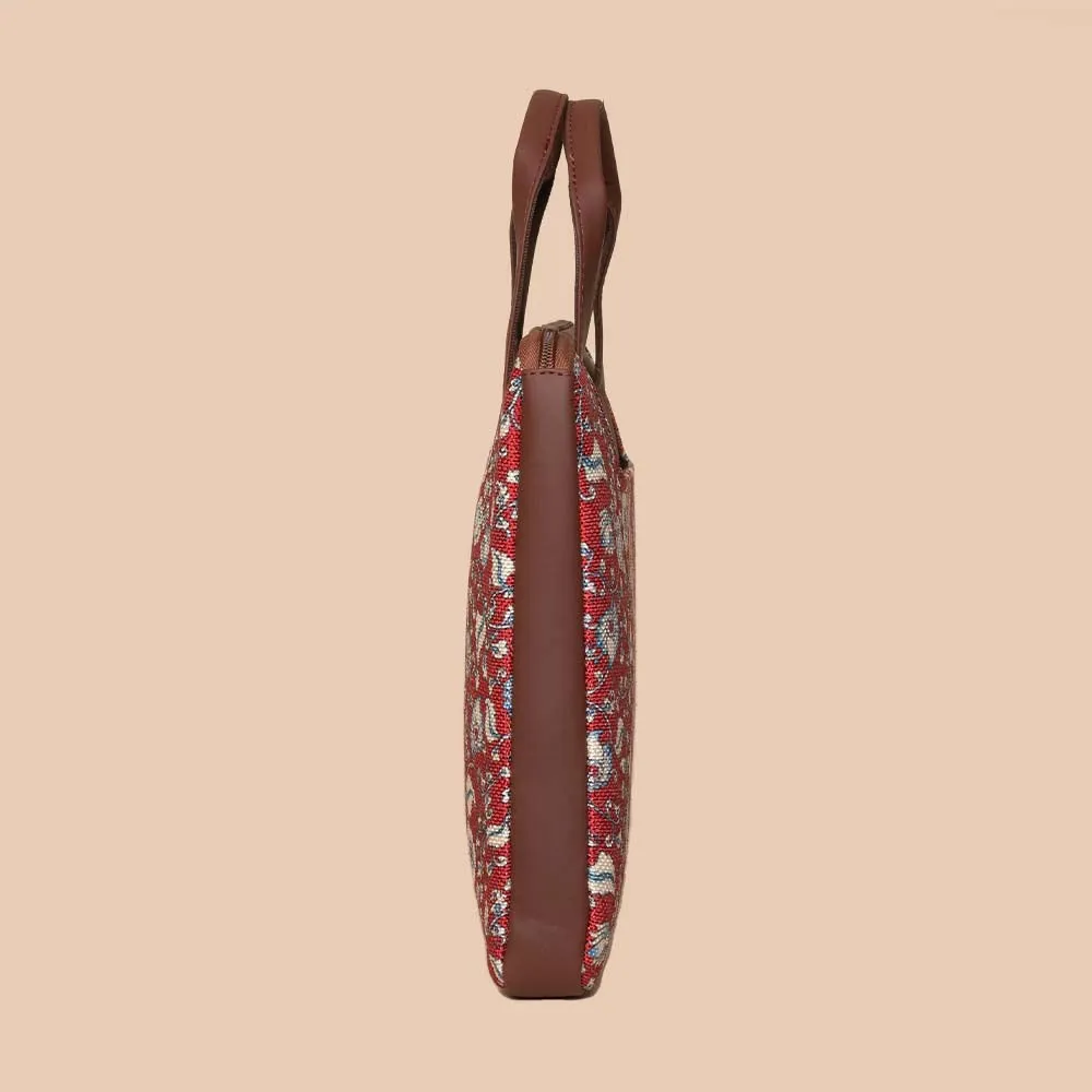 Chittoor Red Kalamkari L-Zippered Laptop Sleeve