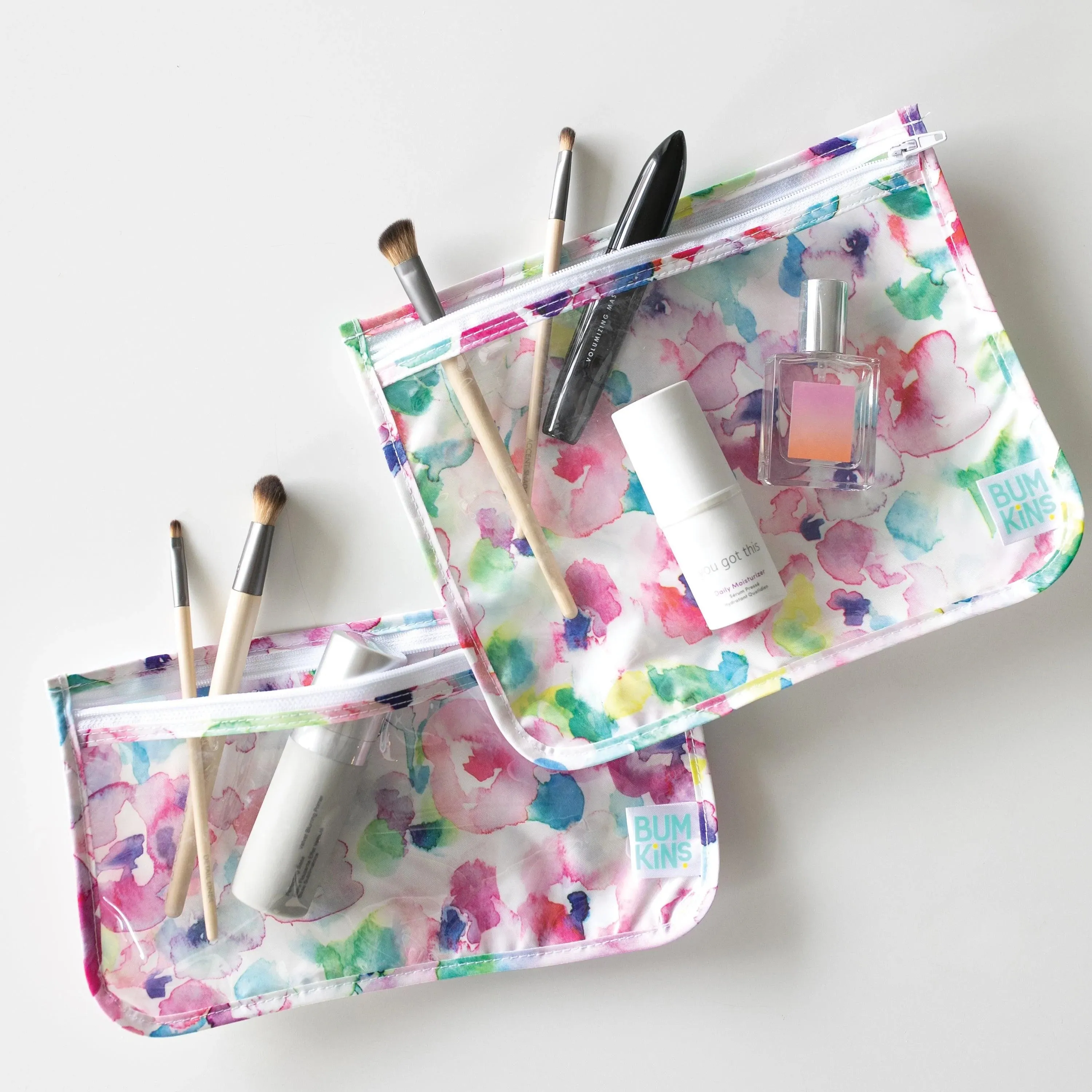 Clear Travel Bag 3-Pack: Watercolor