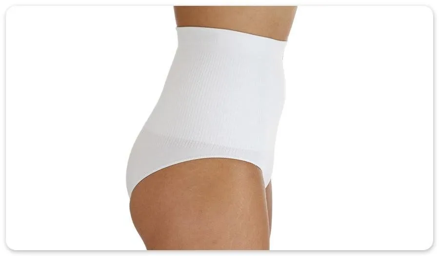 Comfizz Womens Ostomy/Hernia/Post Op Support Briefs High Waist Lvl 2 White L/XL