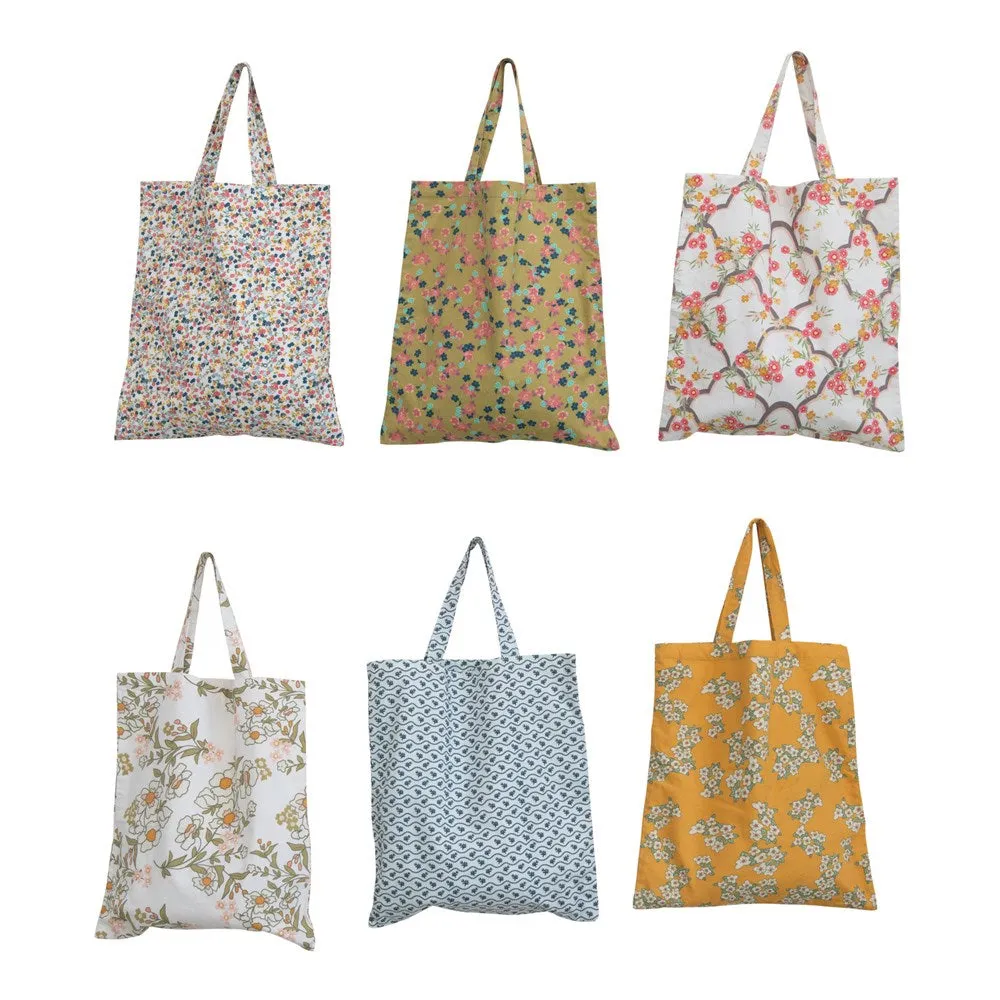 Cotton Printed Kullu Tote w/Interior Pocket ~ 6 Styles