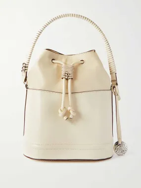 Cream leather bucket bag