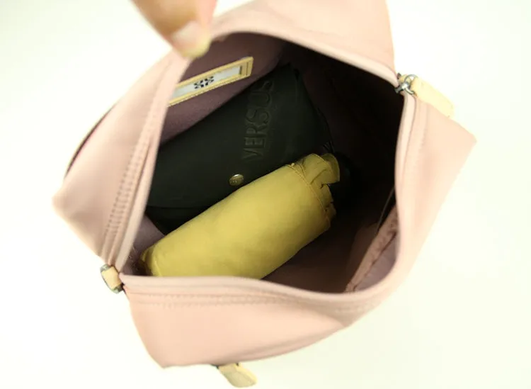 Cute Khaki NYLON Womens Toiletry Shoulder Bag Travel Toiletry Organizer Clutch for Women