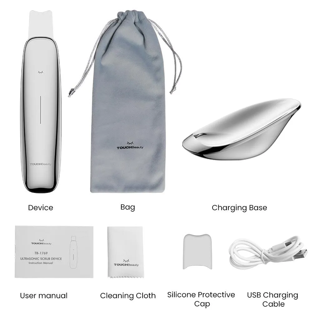 Deep Cleansing Ultrasonic Scrub Device, Ergonomic Design - TOUCHBeauty