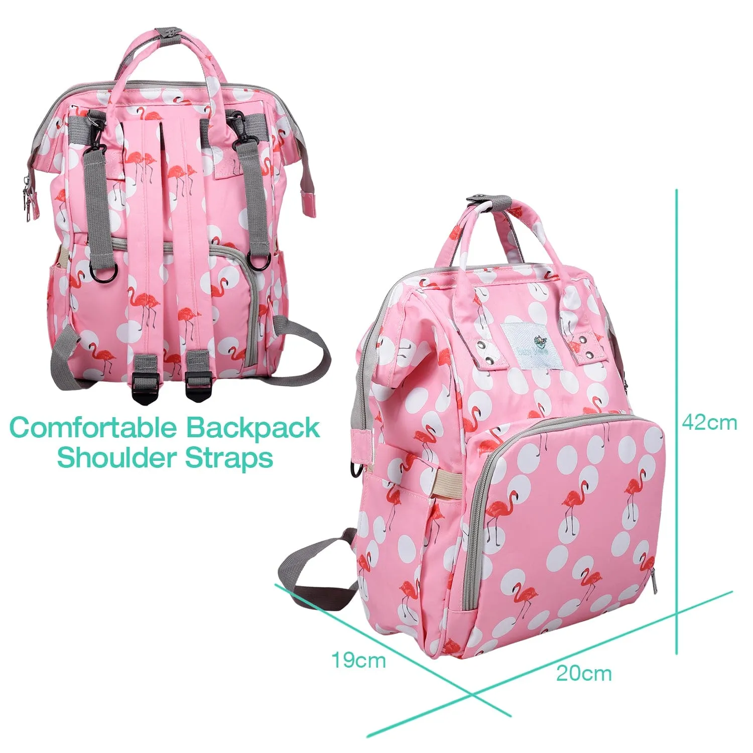 Diaper Bag 
Maternity Backpack Flamingo Pink