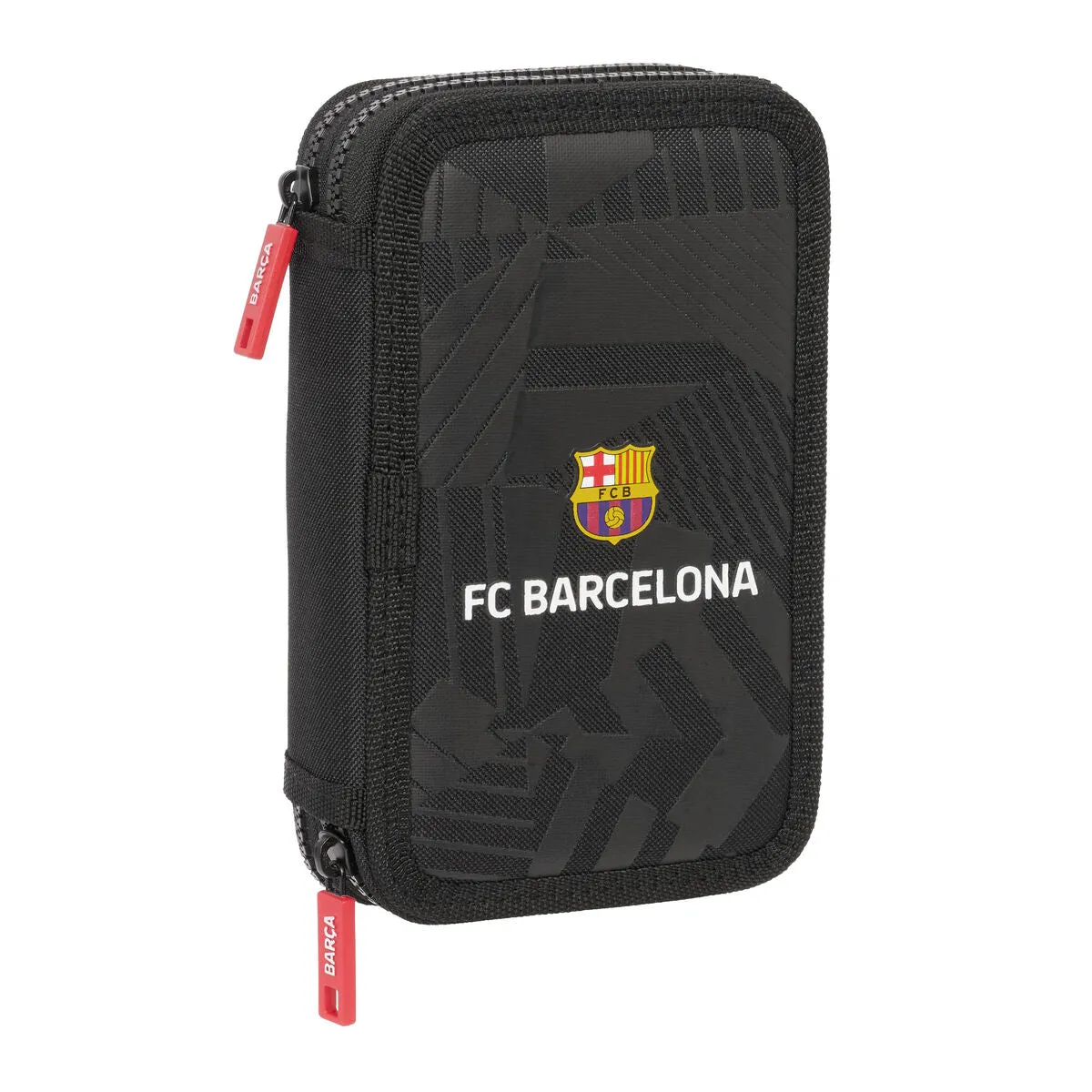 Double Pencil Case F.C. Barcelona Black Black 12.5 x 19.5 x 4 cm 29 Pieces