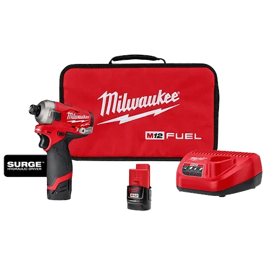 Driver Kit - Milwaukee M12 FUEL™ SURGE™ 1/4" Hex Hydraulic Driver Kit, 2551-22