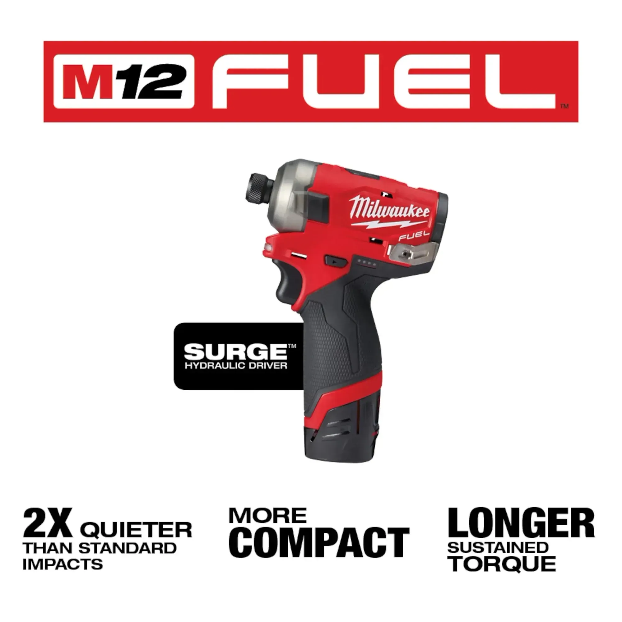 Driver Kit - Milwaukee M12 FUEL™ SURGE™ 1/4" Hex Hydraulic Driver Kit, 2551-22