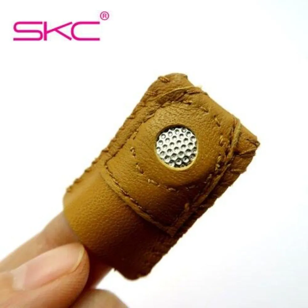 Faux Leather Thimble Finger Protector With Metal Tip | DIY Sewing Tools Hand Needlework Accessory