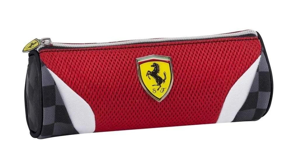 Ferrari Pencil case, Round, Red, 2018