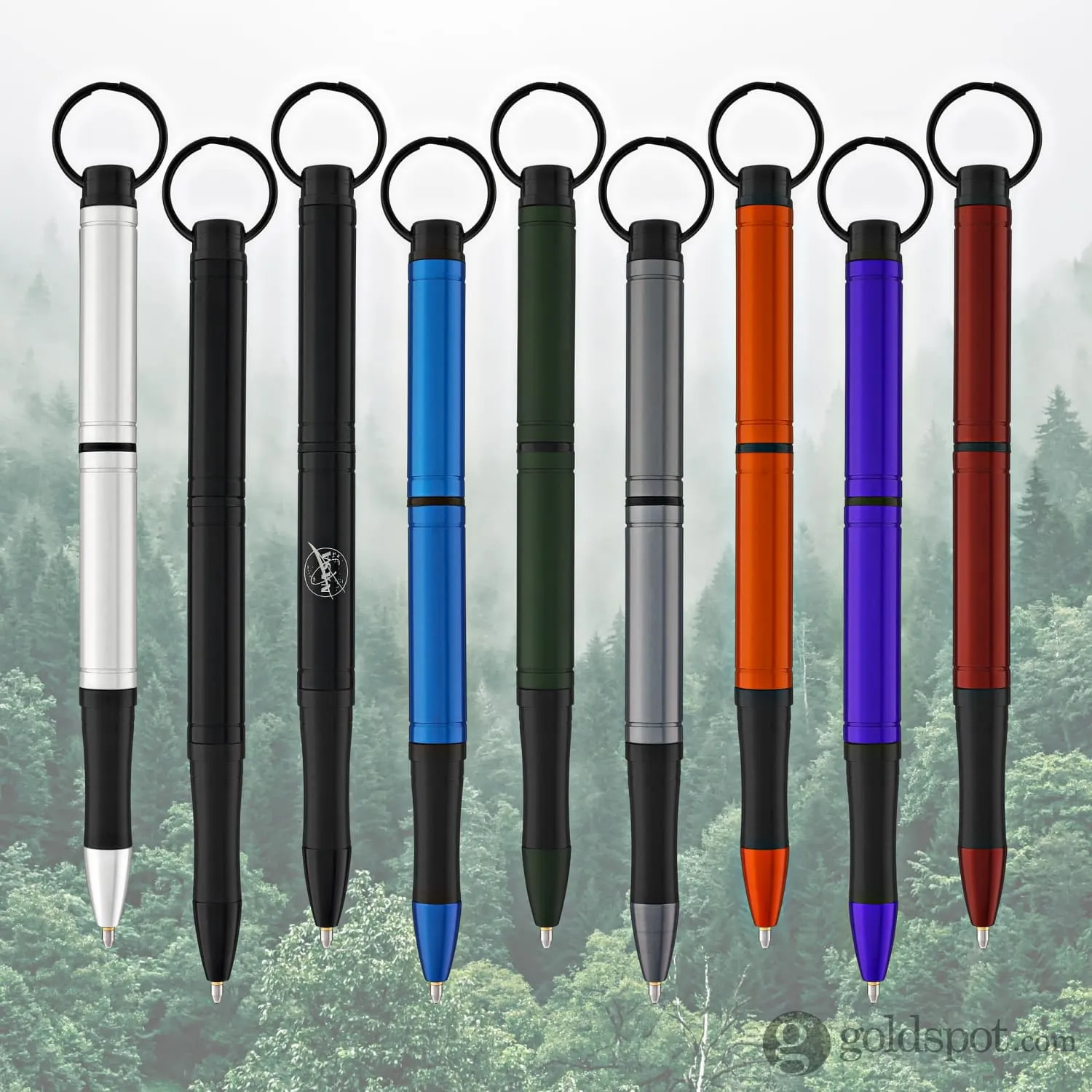 Fisher Space Pen Backpacker Ballpoint Pen in Blue Anodized Aluminum with Key Chain