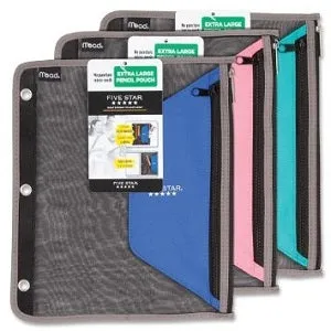 Five Star Extra Large Mesh Zip Pouch