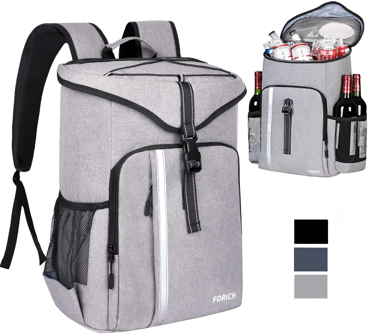 FORICH Insulated Waterproof Backpack Cooler Bag - Perfect for Work, Picnics, and More! Holds 30 Cans