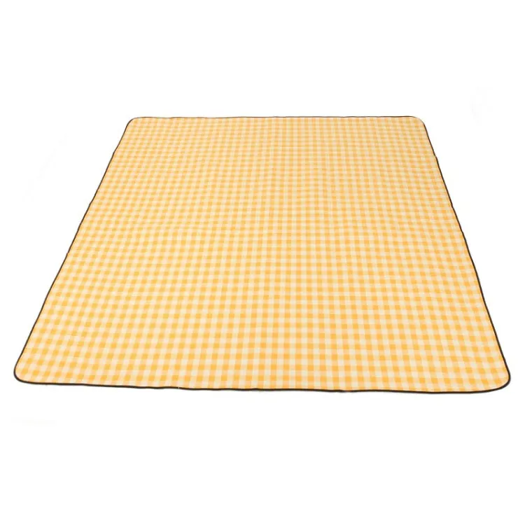 FP1409 6mm Thickened Moisture-Proof Beach Mat Outdoor Camping Tent Mat Without Storage Bag, Size:200x200cm(Yellow White Grid)