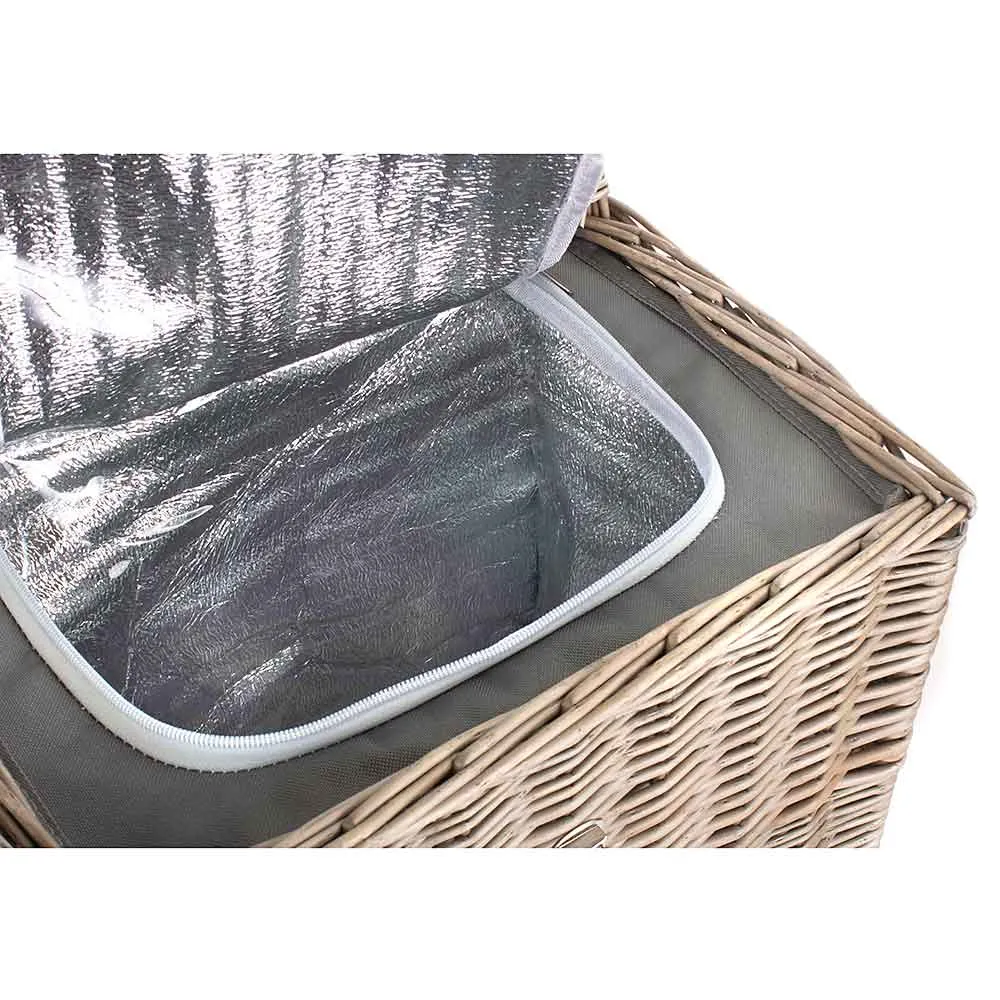 Fully Fitted Picnic Basket Hamper in Grey Two Person 098 by Willow