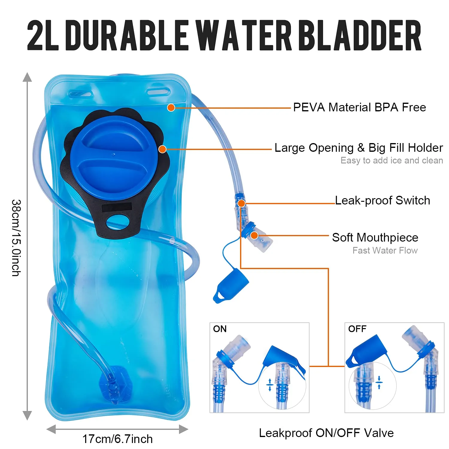 G4Free Insulated Hydration Backpack Pack with 2L BPA