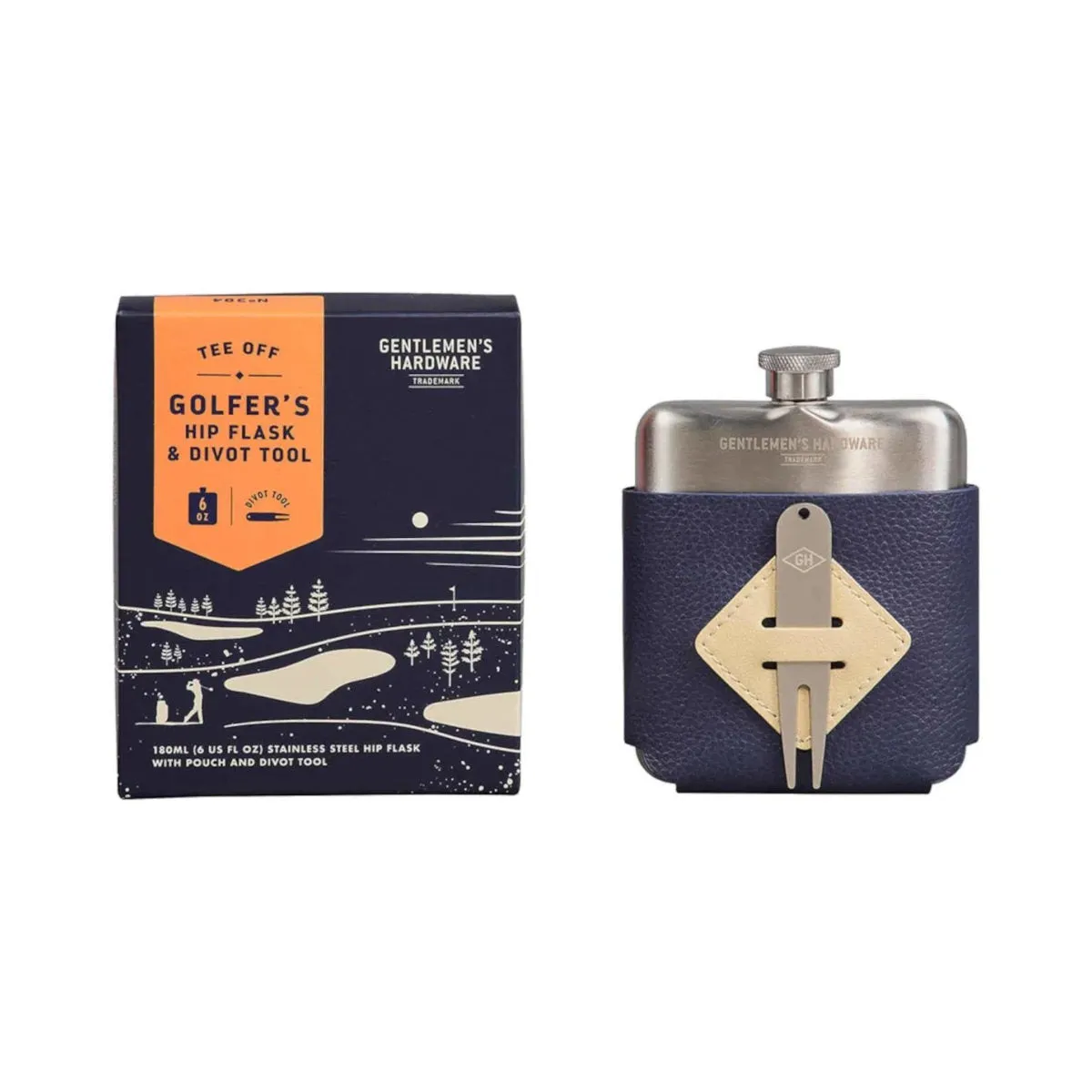 Gentlemen's Hardware Golfer's Hip Flask and Divot Tool Set