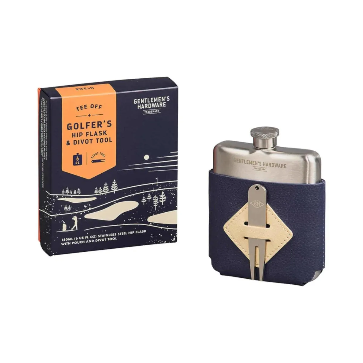 Gentlemen's Hardware Golfer's Hip Flask and Divot Tool Set