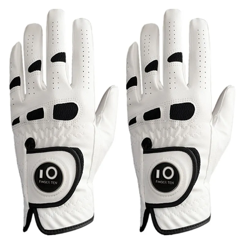 Golf Gloves Men All Weather with Ball Marker 2 Pack