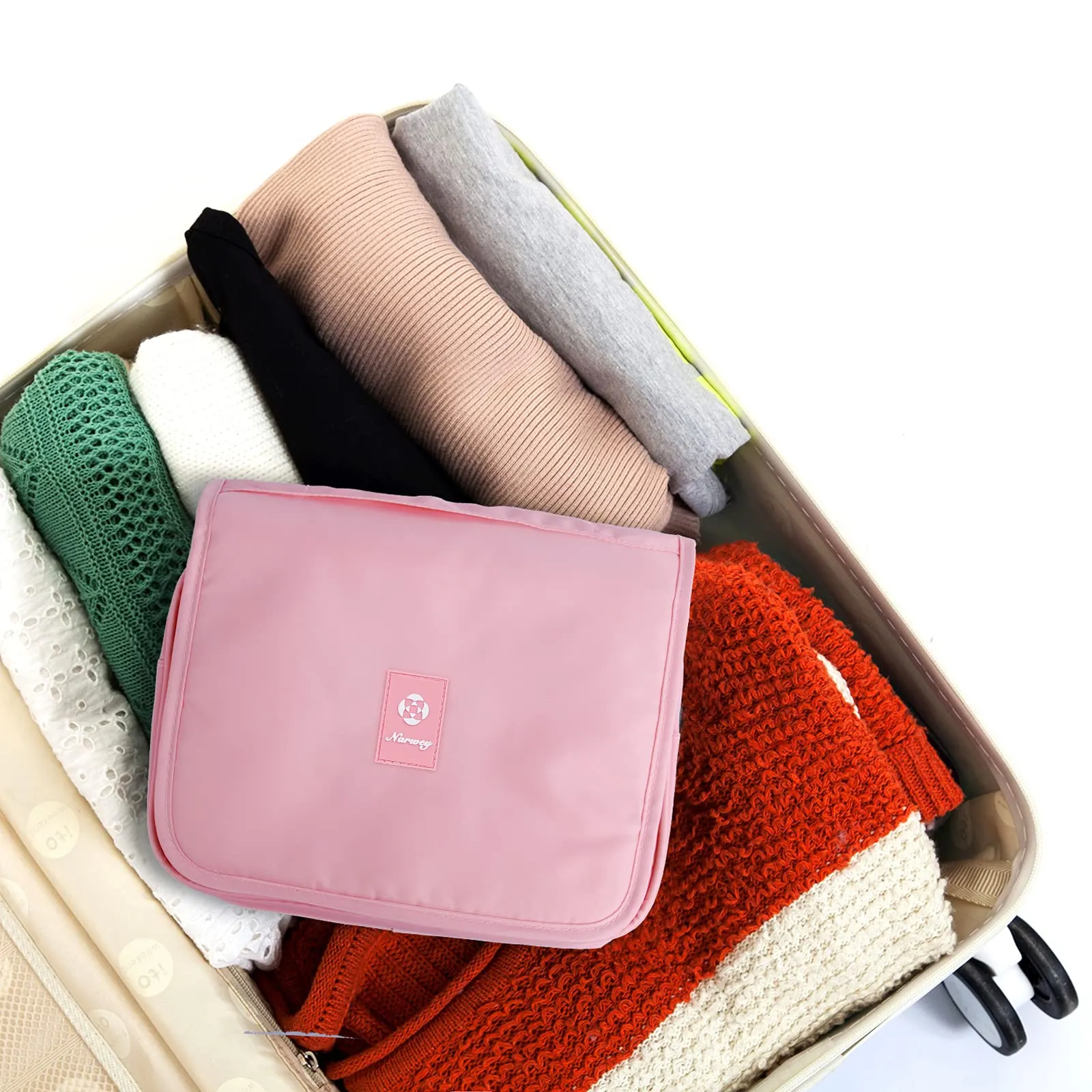 Hanging Travel Toiletry Make up Organizer Bag Pure Color