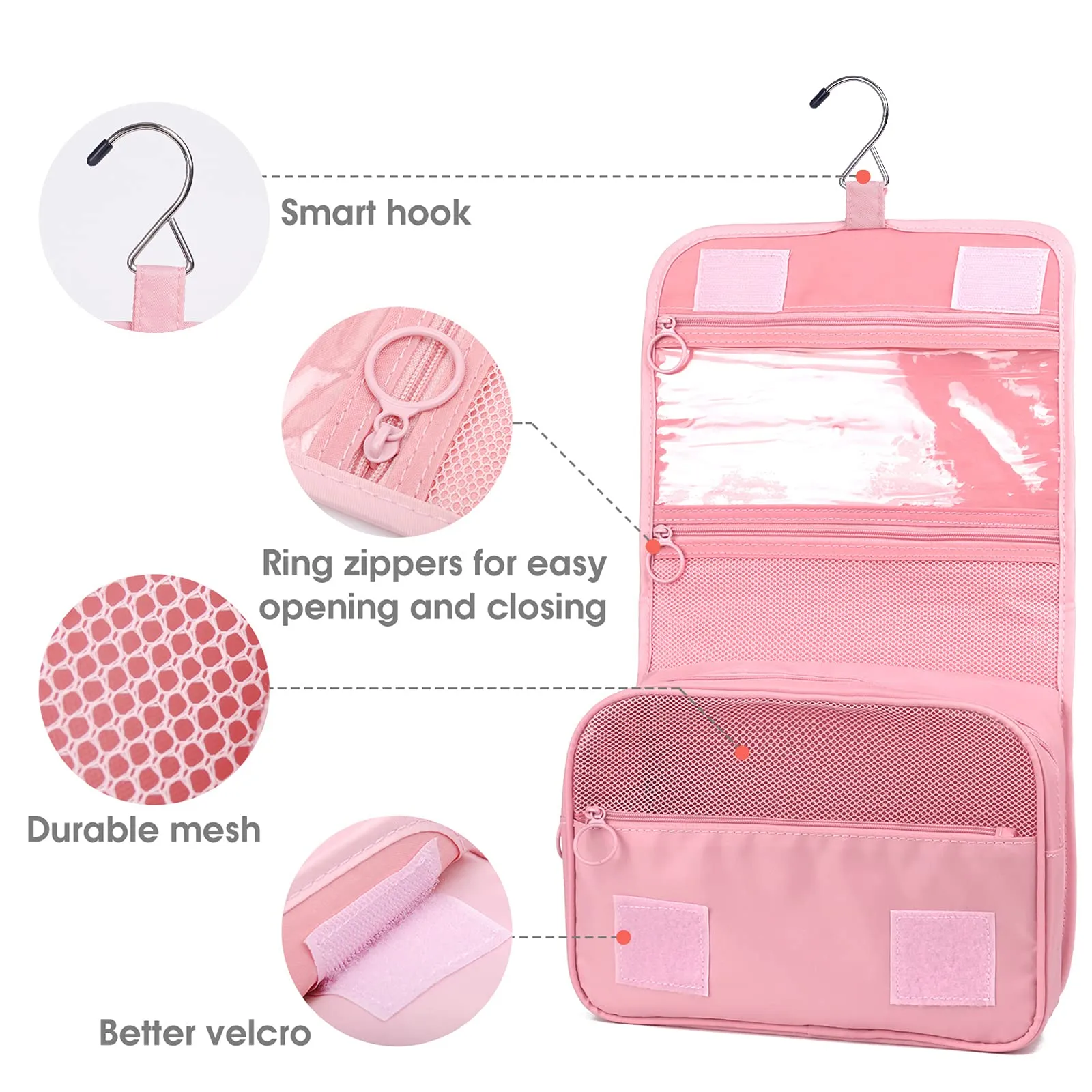 Hanging Travel Toiletry Make up Organizer Bag Pure Color