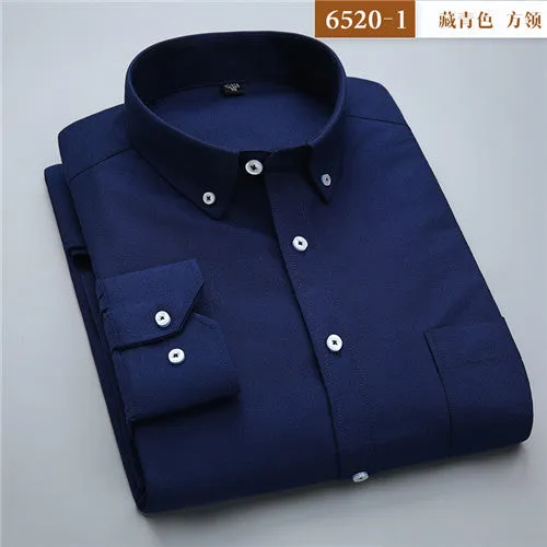 High Quality Solid Cotton Long Sleeve Shirt #652XX