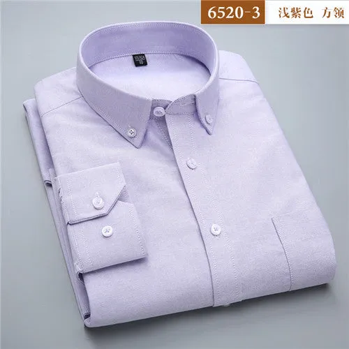 High Quality Solid Cotton Long Sleeve Shirt #652XX