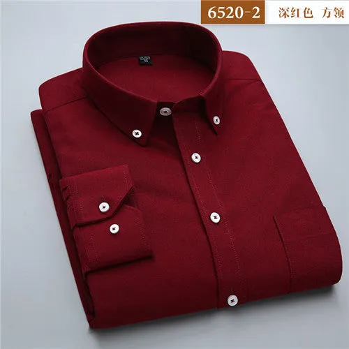 High Quality Solid Cotton Long Sleeve Shirt #652XX