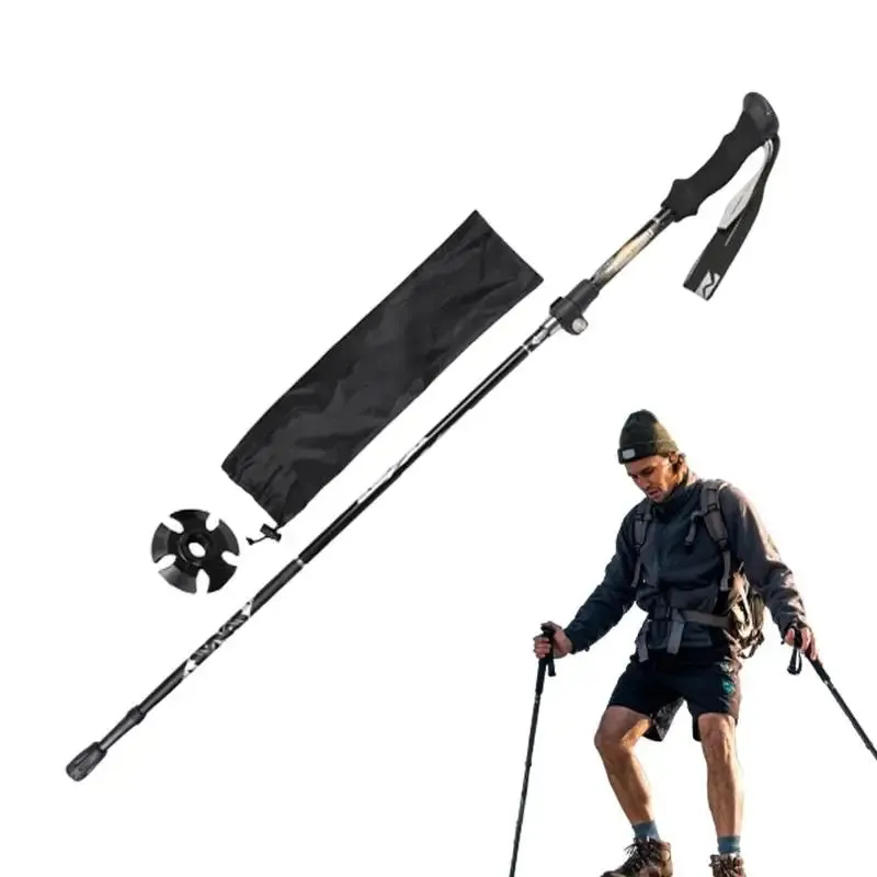 Hiking Poles 5 Sections Foldable Walking Stick Trekking Pole Durable Compact Hiking Stick Telescoping Walking Stick for Trekking