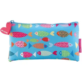 Holdall Flat Pencil Case 8.5in x 4.75in x .5in Fish