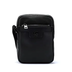 Hugo Nesh Crossbody Faux Leather Men's Black Reporter Bag