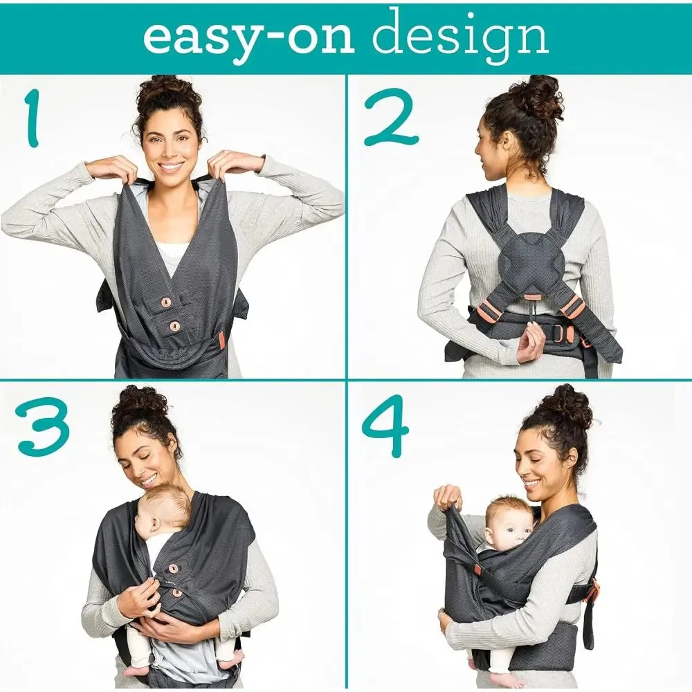 Infantino Hug & Cuddle Adjustable Hybrid Wrap Carrier, Black