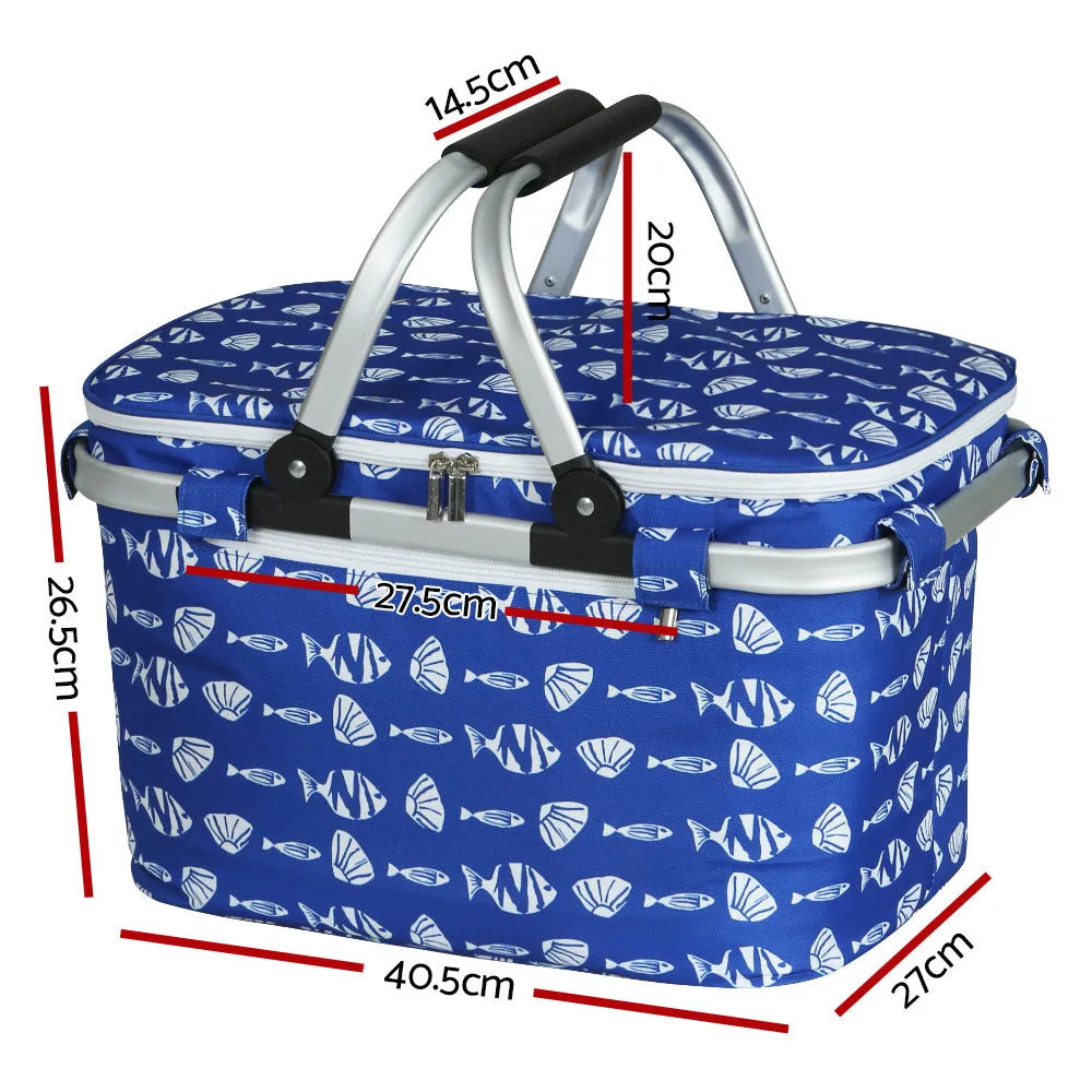 Insulated Folding Picnic Basket with Storage - Alfresco