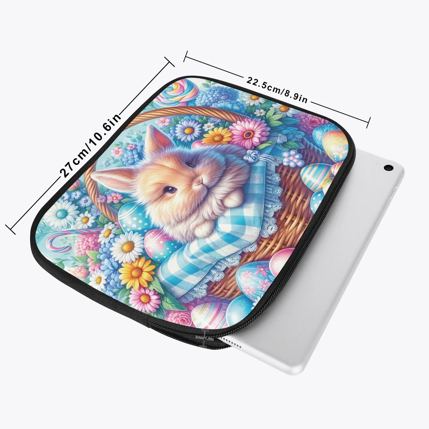 iPad Sleeve - Easter, Rabbit in Basket, awd-622