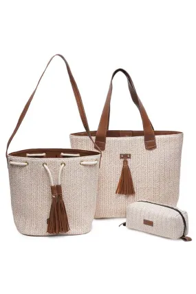 Ivory Raffia Bags Combo